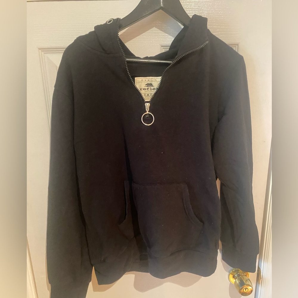 Women’s Black Half-Zip Hoodie Sweater